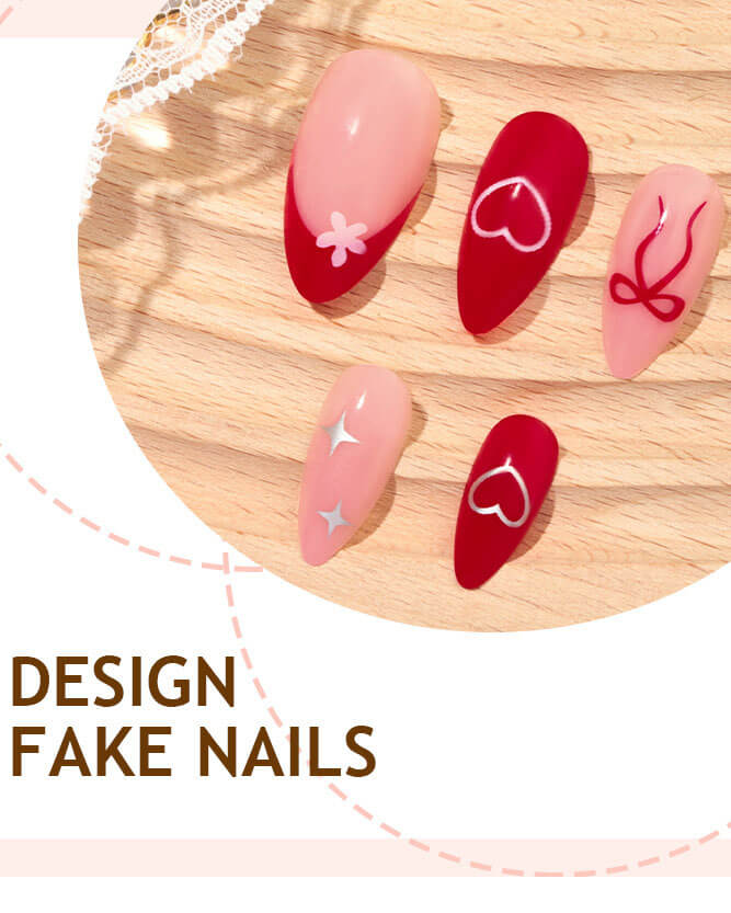 24Pcs Cute Red Heart Valentines Day Fake Nails - Image 7