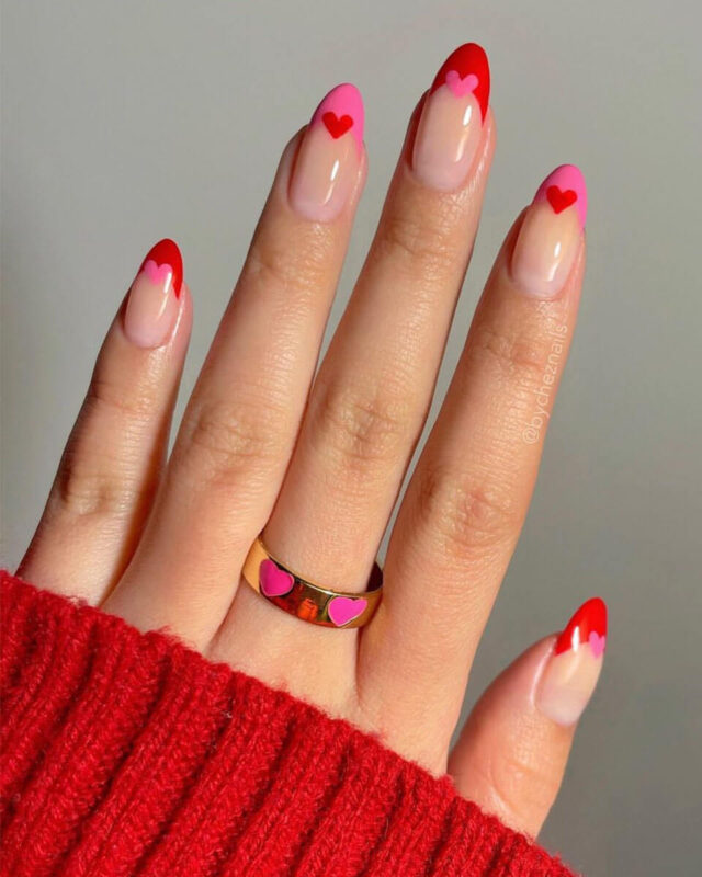 24Pcs Cute Red Heart Valentines Day Fake Nails Style