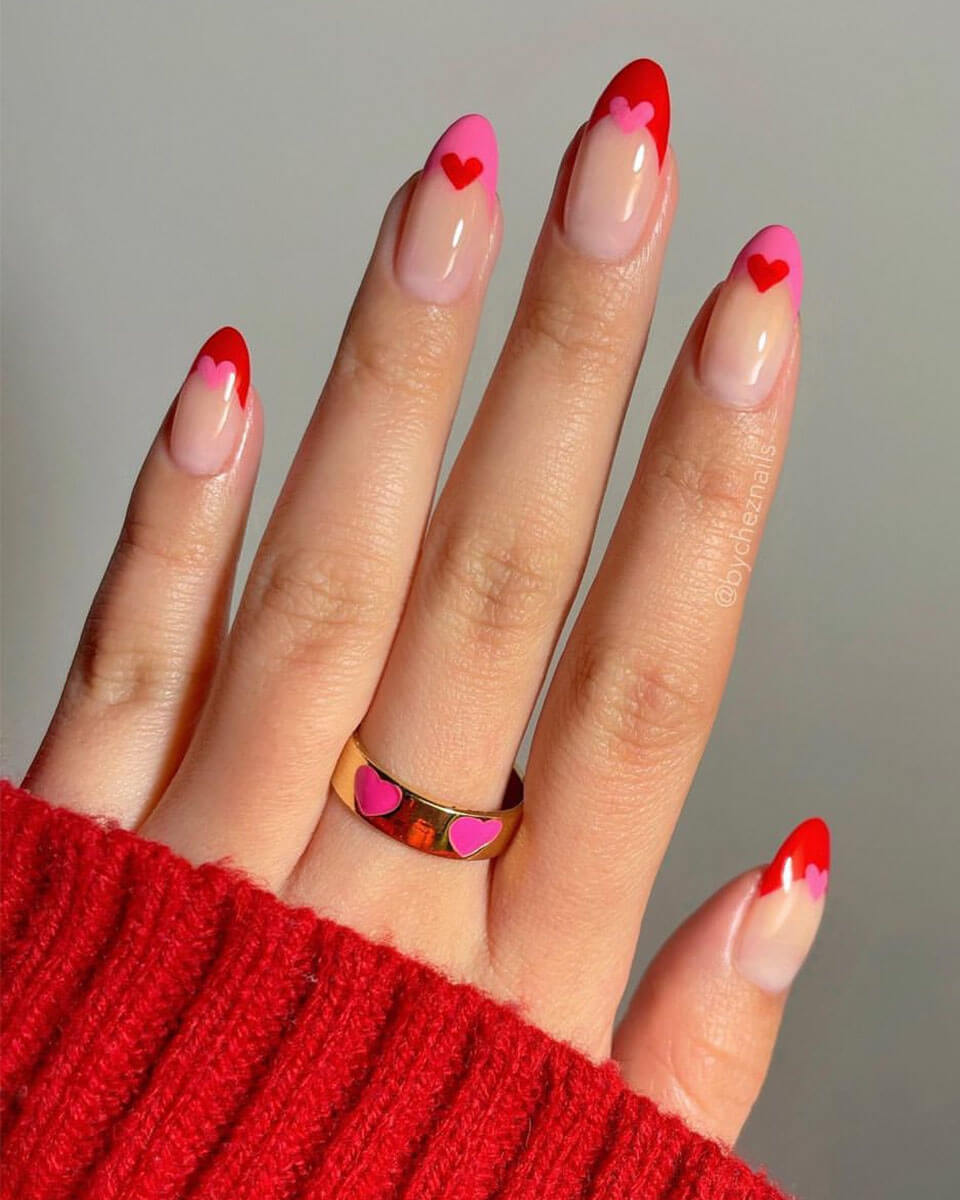 24Pcs Cute Red Heart Valentines Day Fake Nails Style