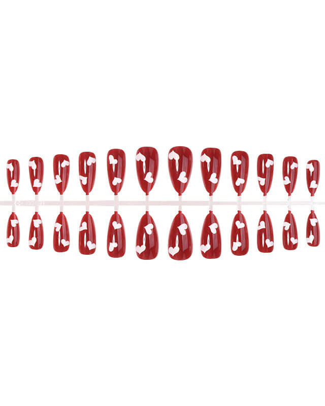24Pcs Cute Red Heart Valentines Day Fake Nails - Image 15