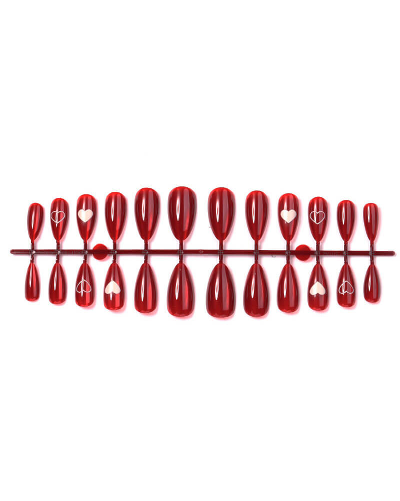 24Pcs Cute Red Heart Valentines Day Fake Nails - Image 13