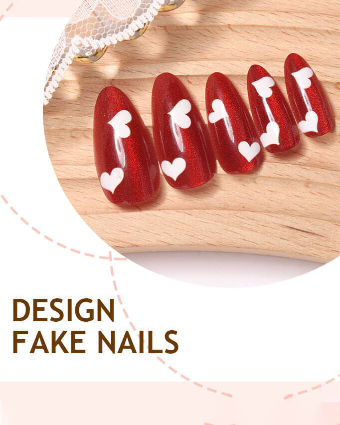 24Pcs Cute Red Heart Valentines Day Fake Nails - Image 3