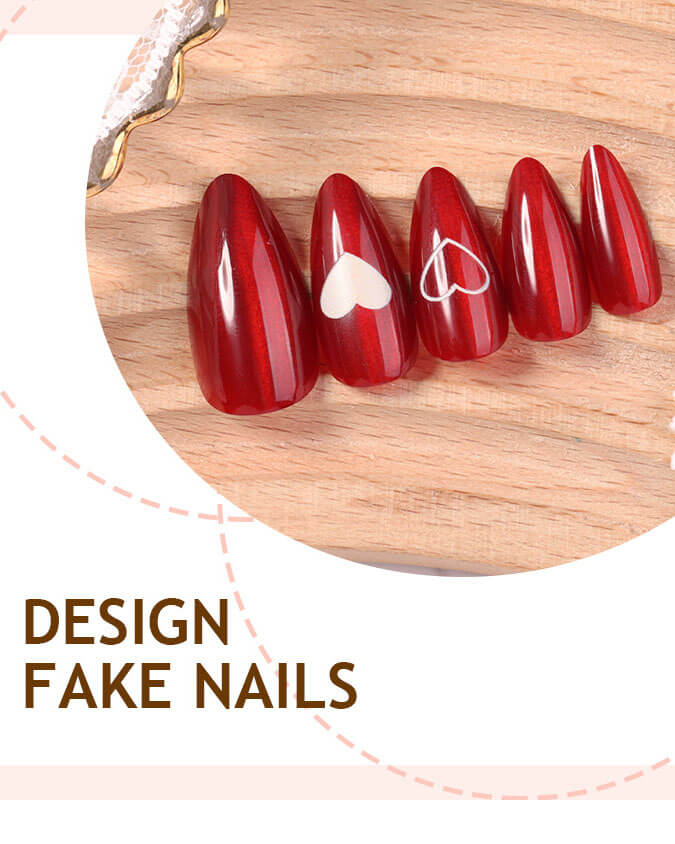 24Pcs Cute Red Heart Valentines Day Fake Nails - Image 10
