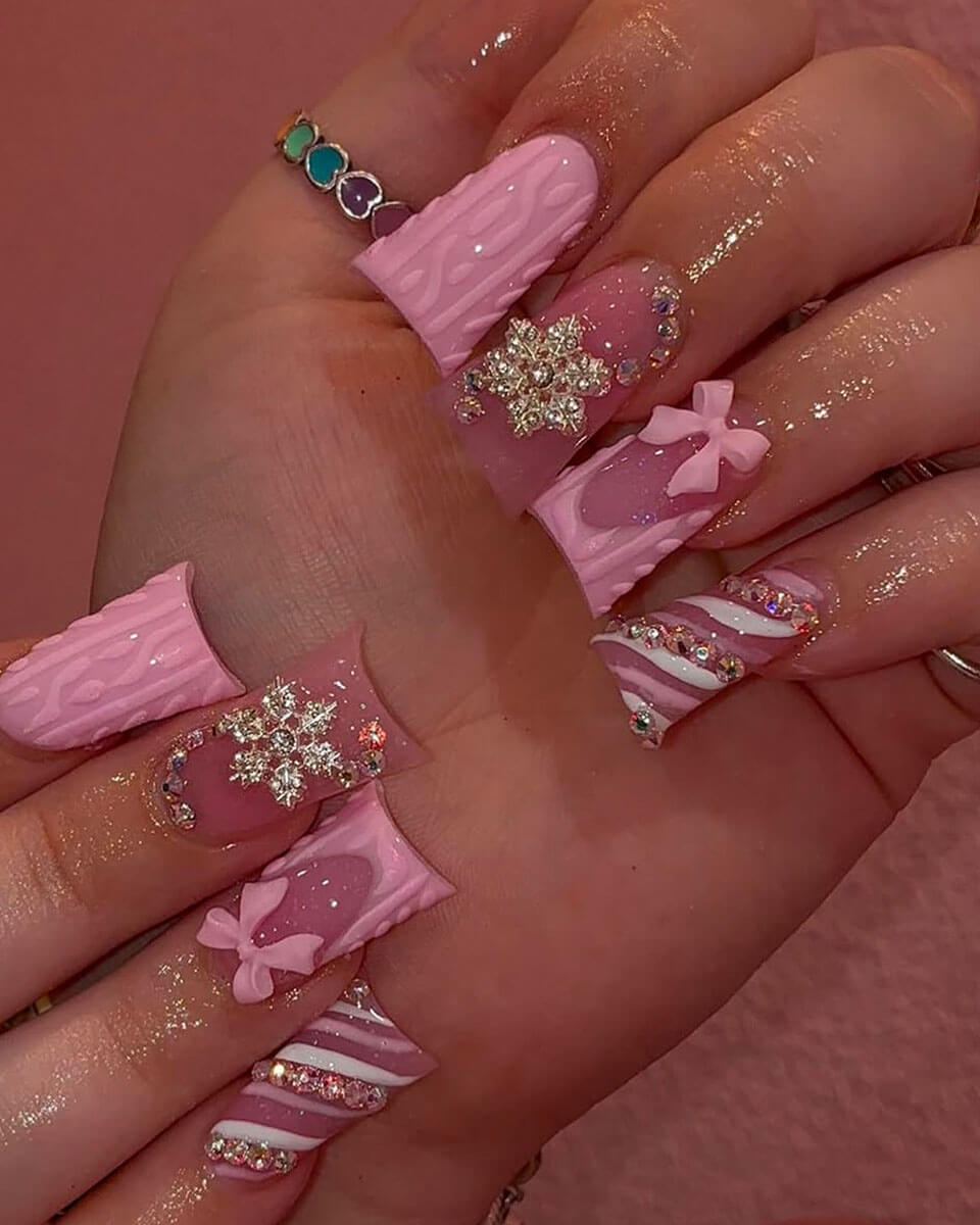 24Pcs French Y2K Long Duck Nail Tips4