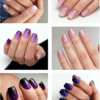 9 Colors Gradient Press on Nails Short Square Acrylic Nails