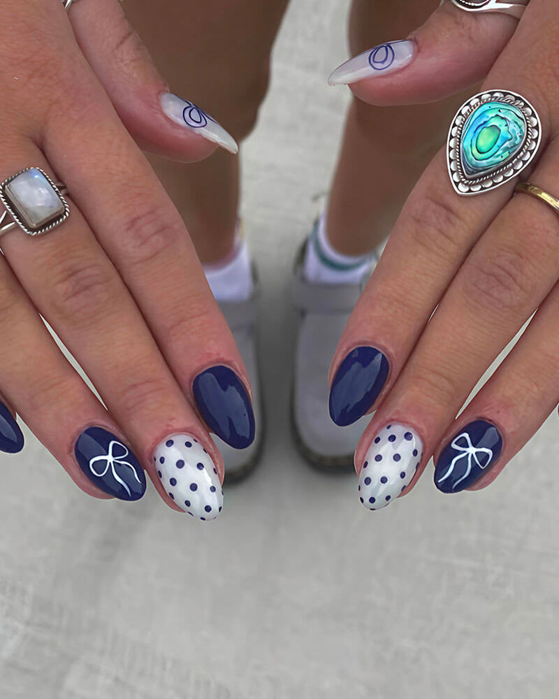 Bowknot Design Short Almond Nail Tips Bulk - Image 6