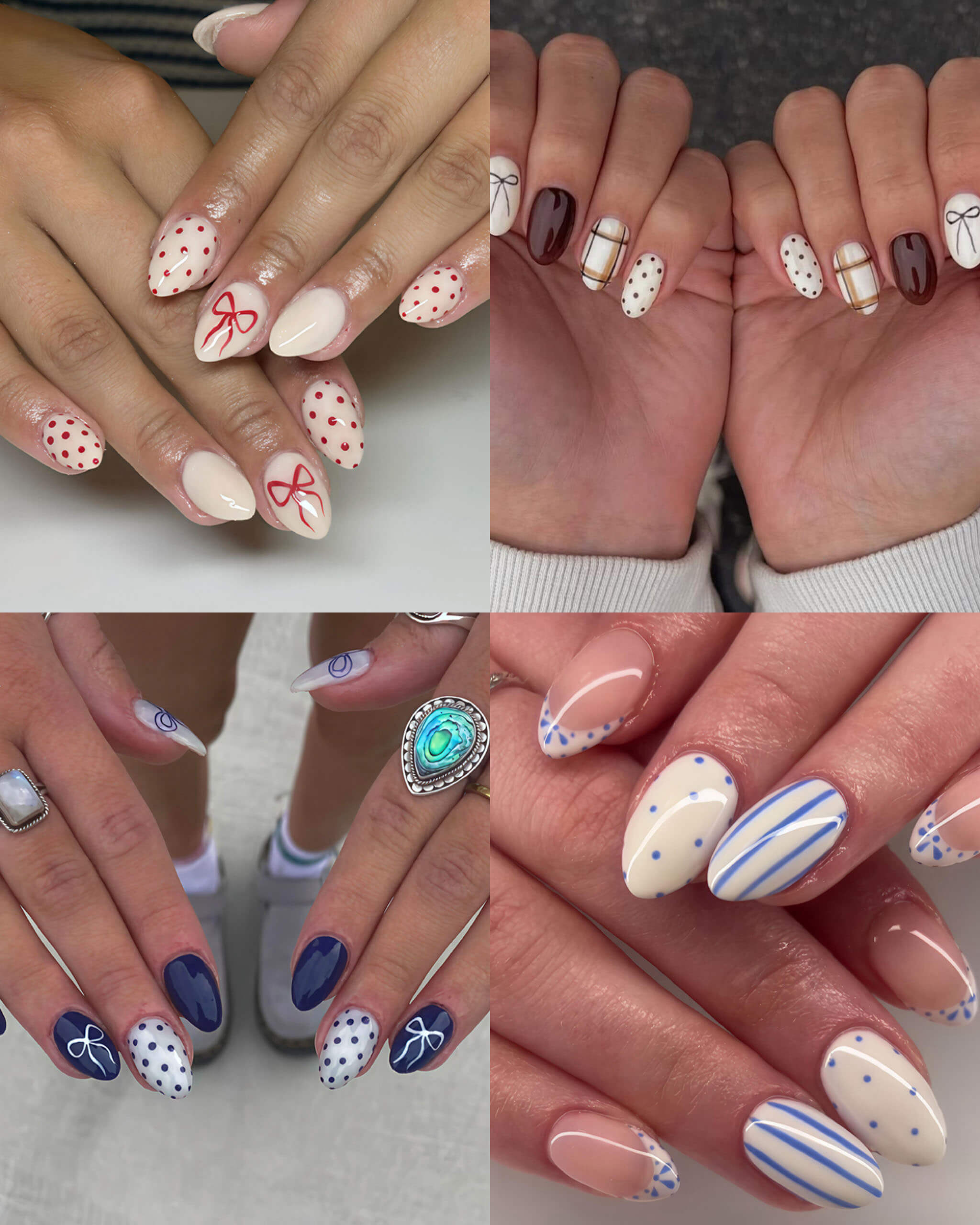Bowknot Design Short Almond Nail Tips Bulk