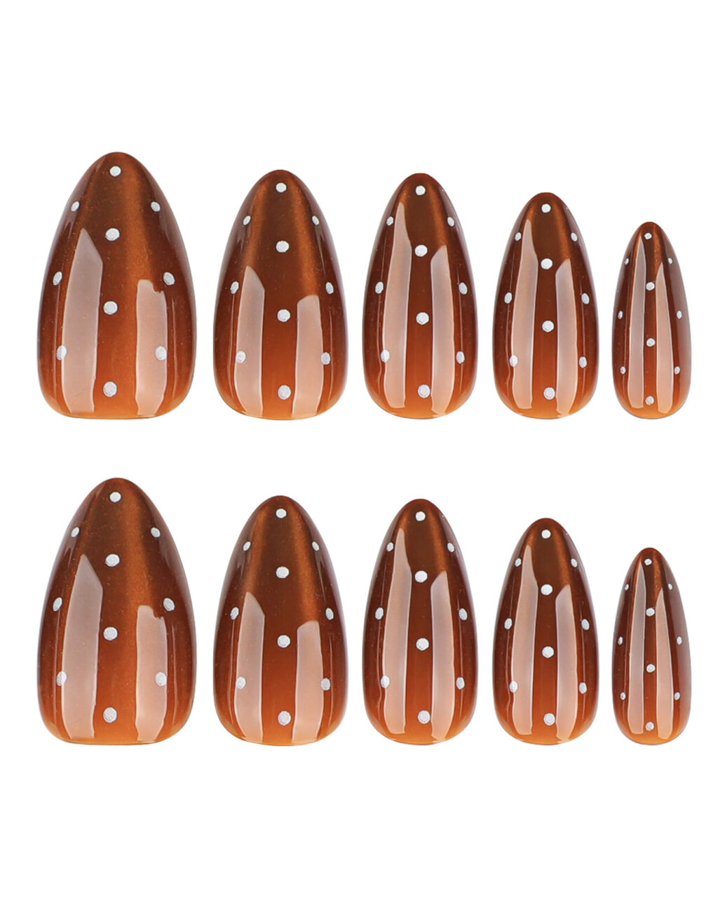 Classic Polka Dot Cat Eye Reusable Short Glue On Nails - Image 5