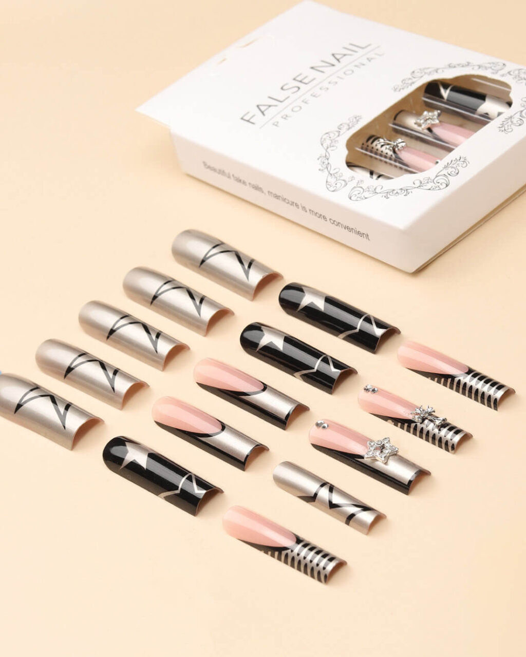 Extra Long Square Nail Tips Star Nail Glitter - Image 6