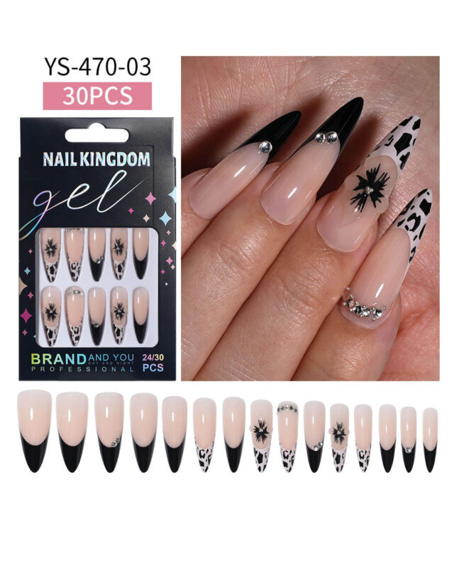 Handmade 3D Flower Extra Long Almond Nails 3