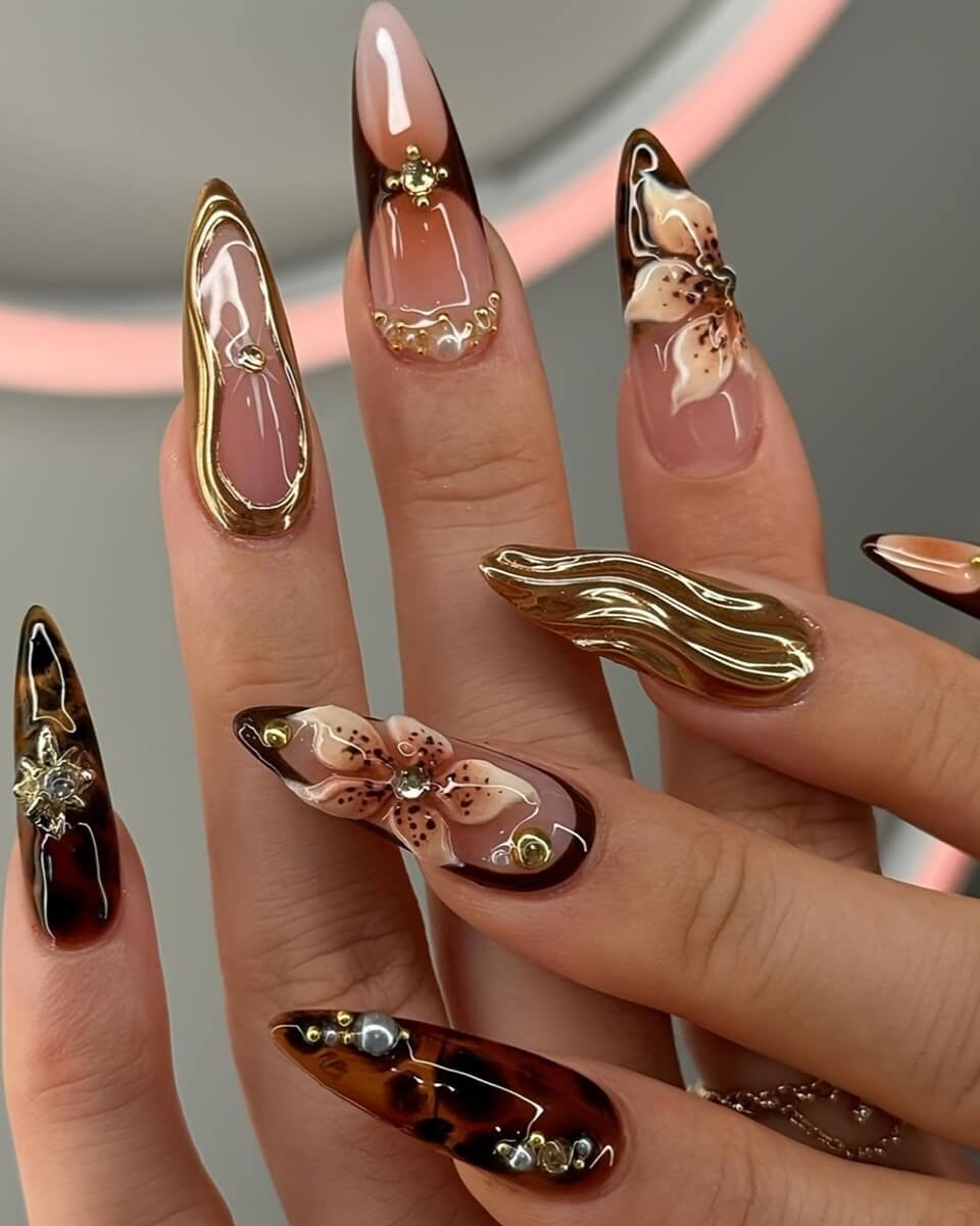 Almond Press on Nails