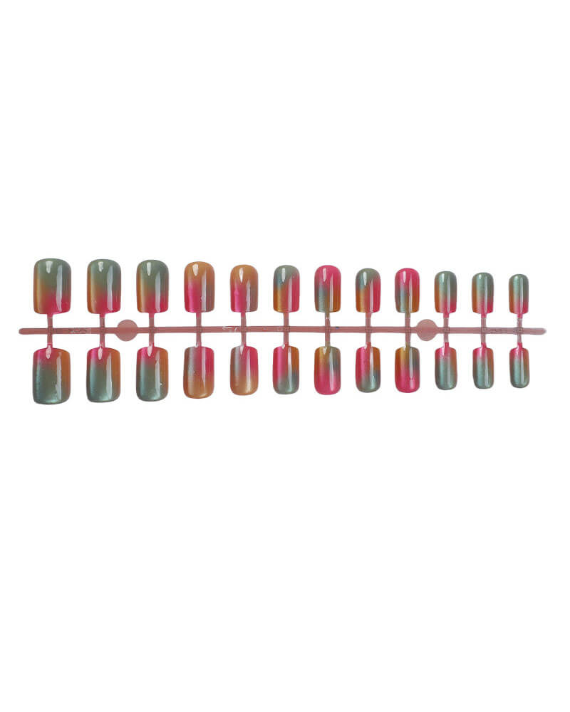 Rainbow Colorful Cat Eye Nails for Summer - Image 6