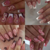 Sweet Heart Square French Tip Press On Nails 1