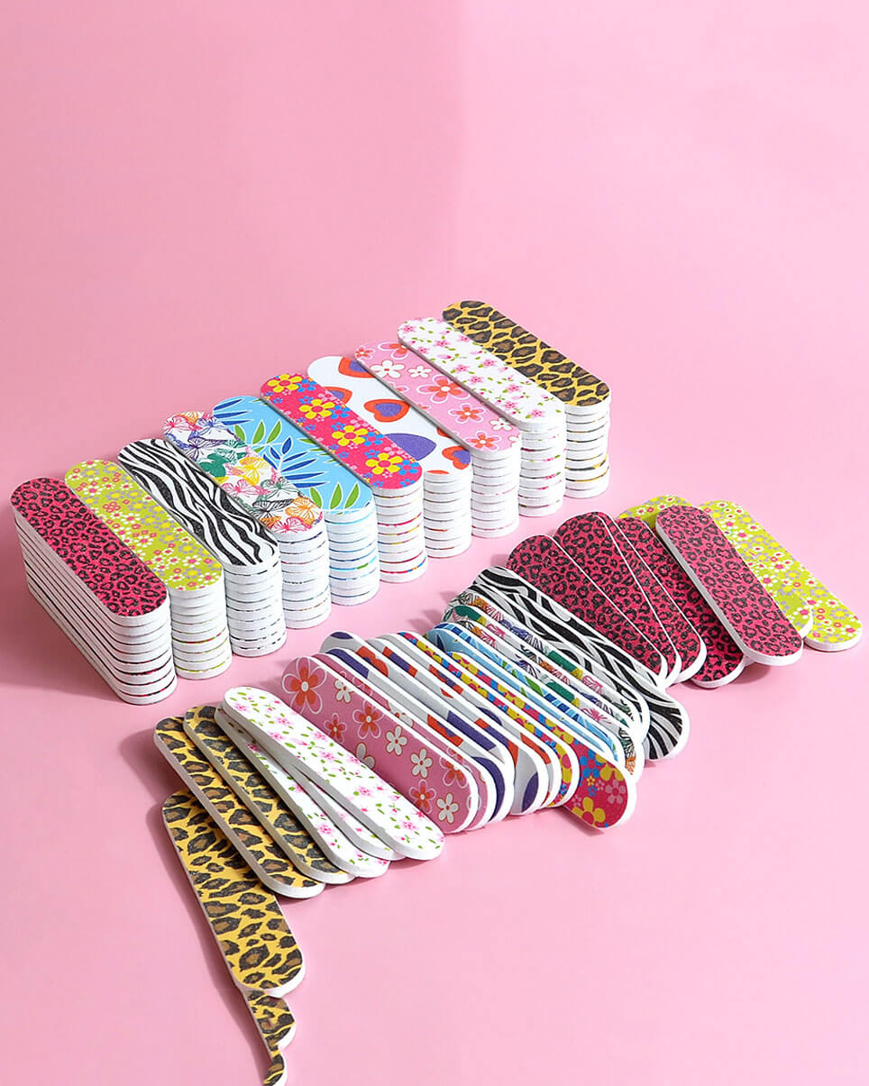 100 Colorful Nail Files Buffing Blocks Nail Smoothers
