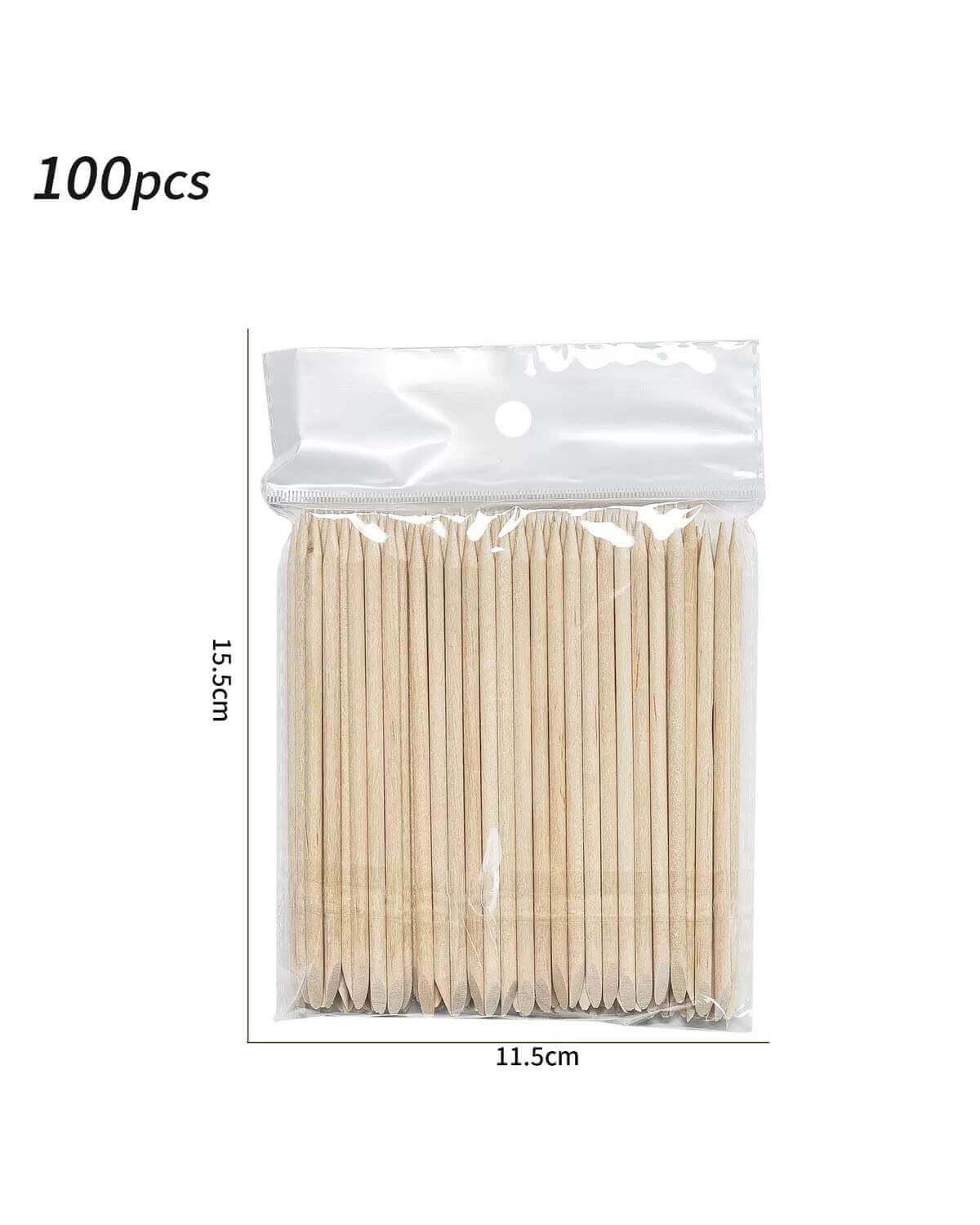100 Pcs Orange Wood Nail Sticks Cuticle Pusher Nail Art Tool - Image 8