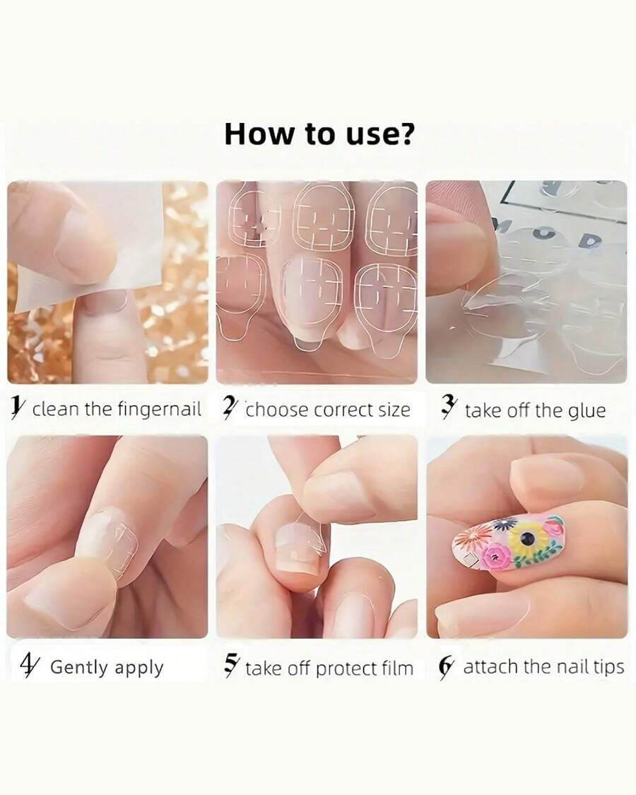50Pcs Transparent Jelly Glue for Nails Adhesive Sticker - Image 6