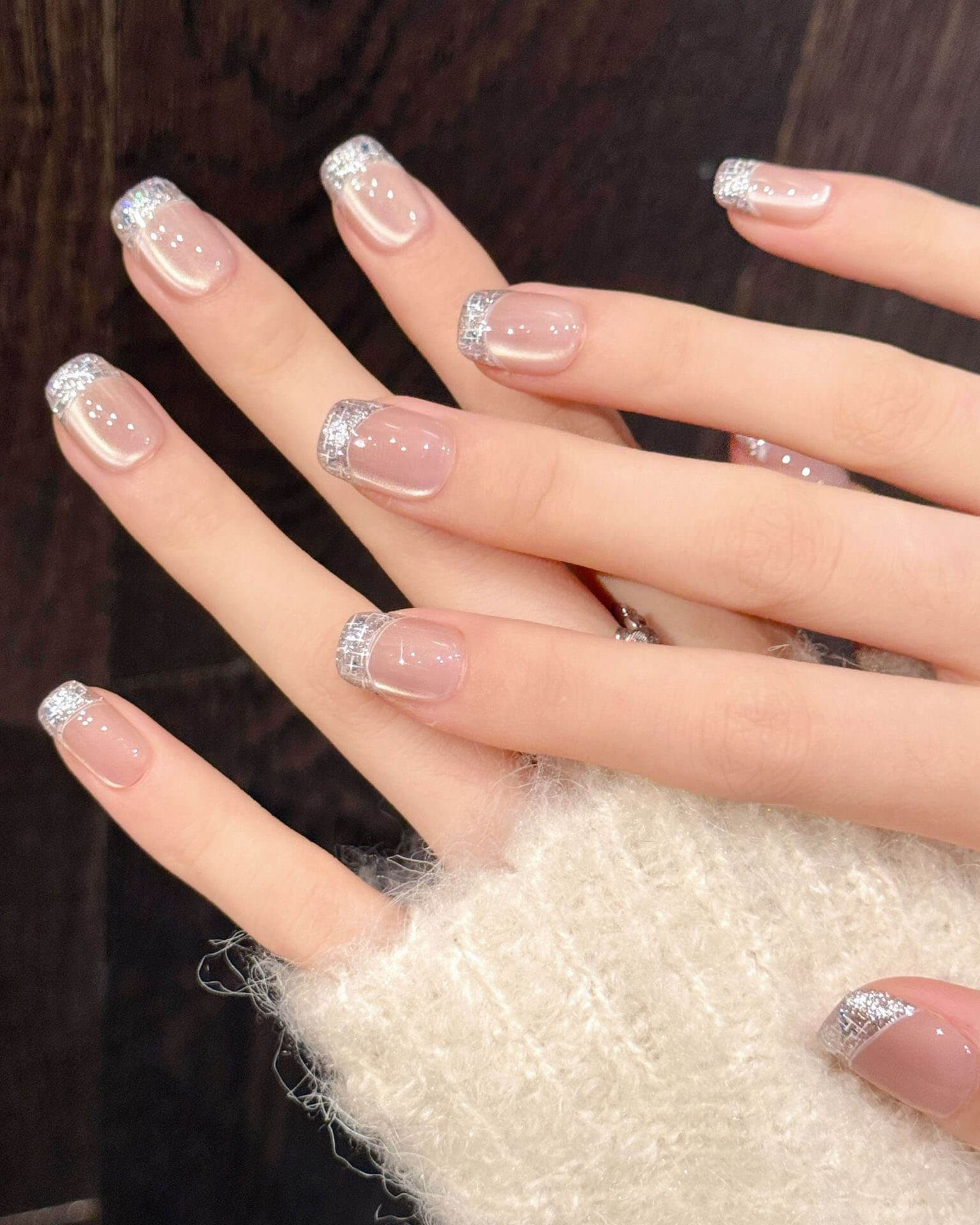 Bling French Tip Cat Eye Nails Bulk - Image 2