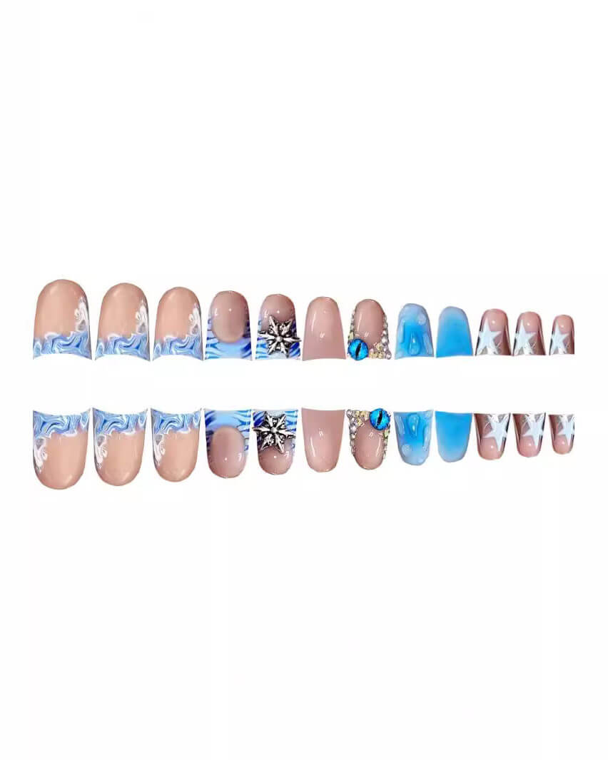 Cute 3D Short Bling Duck Nails with Rhinestone - Image 6