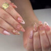 Cute Pink Cherry Blossom Almond Nails