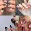 Glitter Round Short Cat Eye Nails New Show
