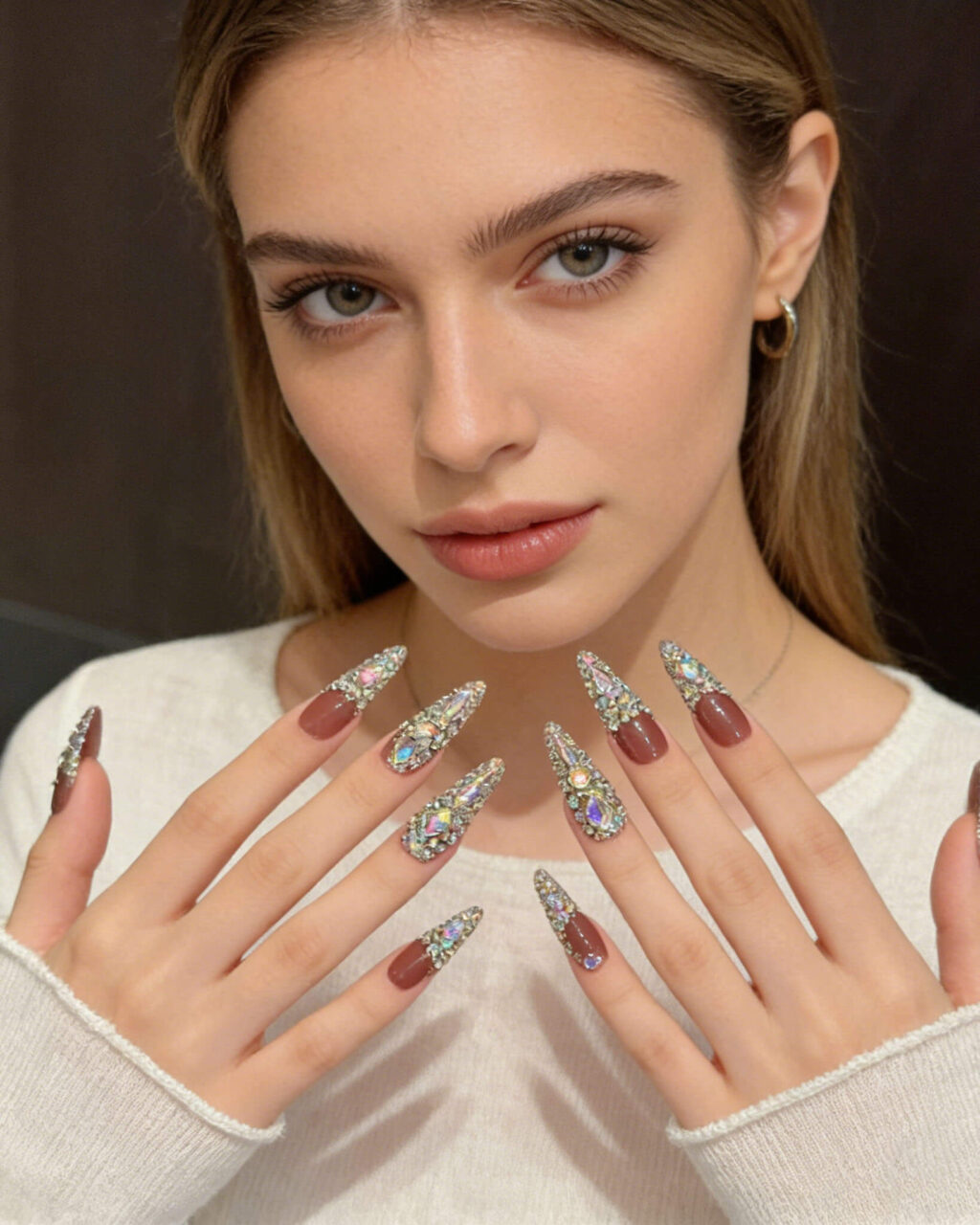 Luxury Long Glitter French Almond Nails Bulk - Image 3