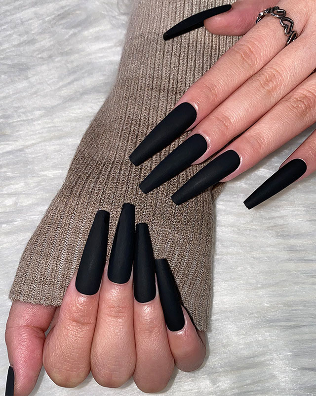 Matte Solid Color Ballerina Nails Long - Image 7