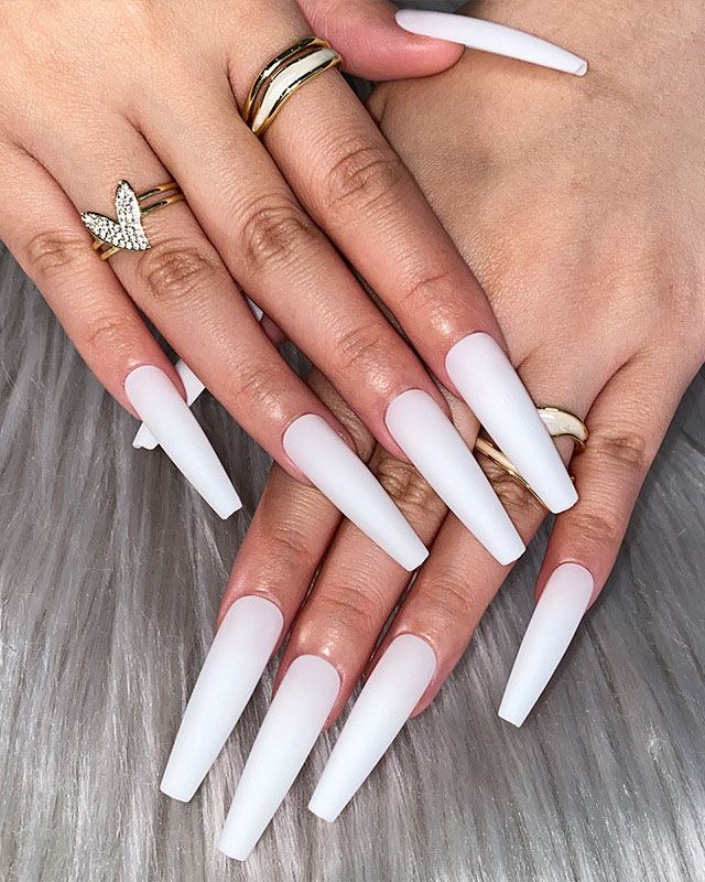 Matte Solid Color Ballerina Nails Long - Image 9