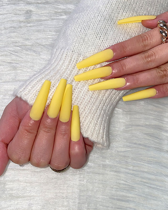 Matte Solid Color Ballerina Nails Long - Image 5