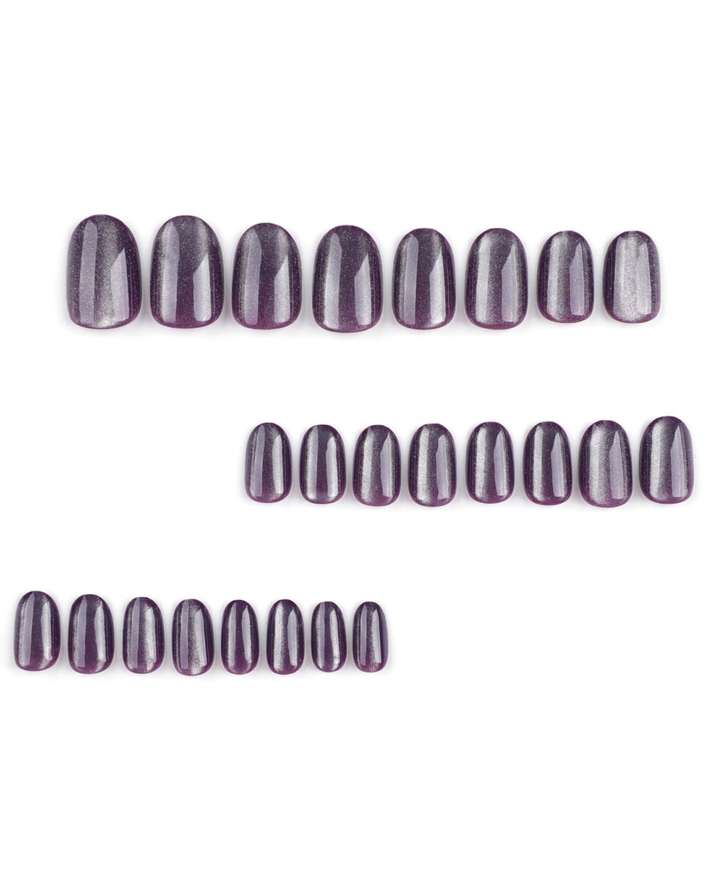 Glitter Round Short Cat Eye Nails - Image 8