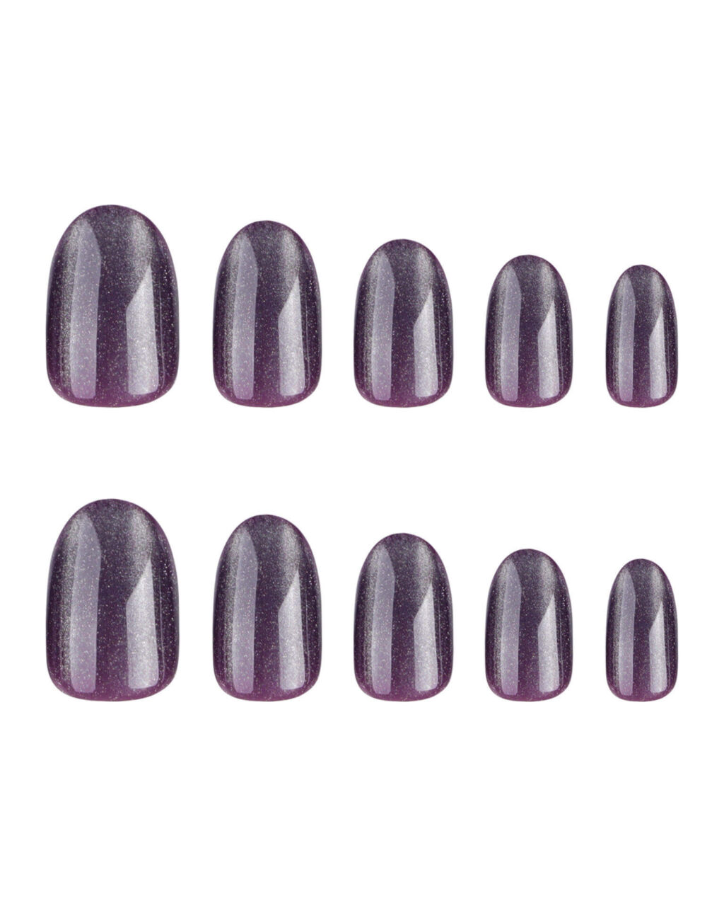 Glitter Round Short Cat Eye Nails - Image 10