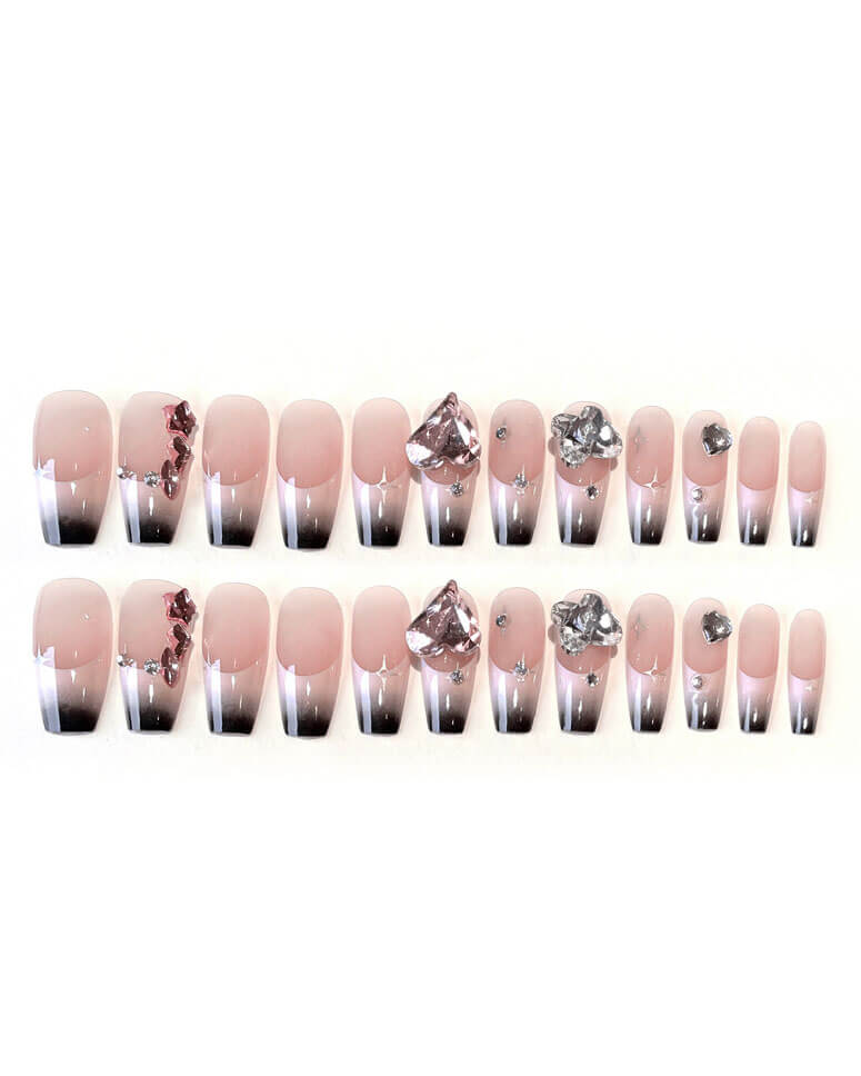 Bling French Ombre Ballerina Nails Long - Image 6