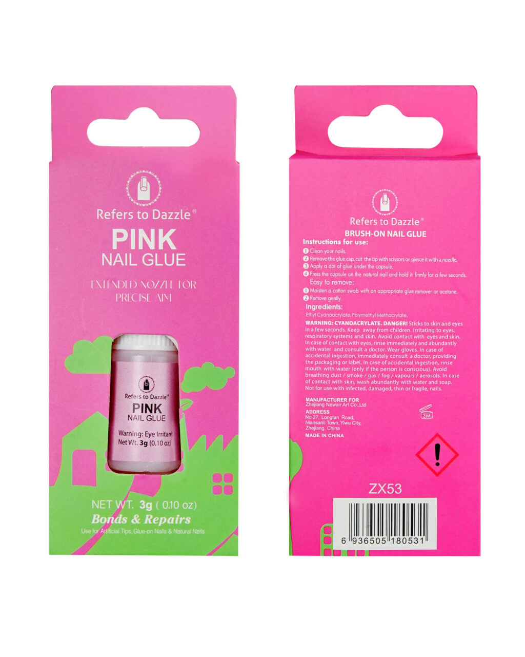 3g Strong Adhesive Pink Gel Nail Glue Wholesale