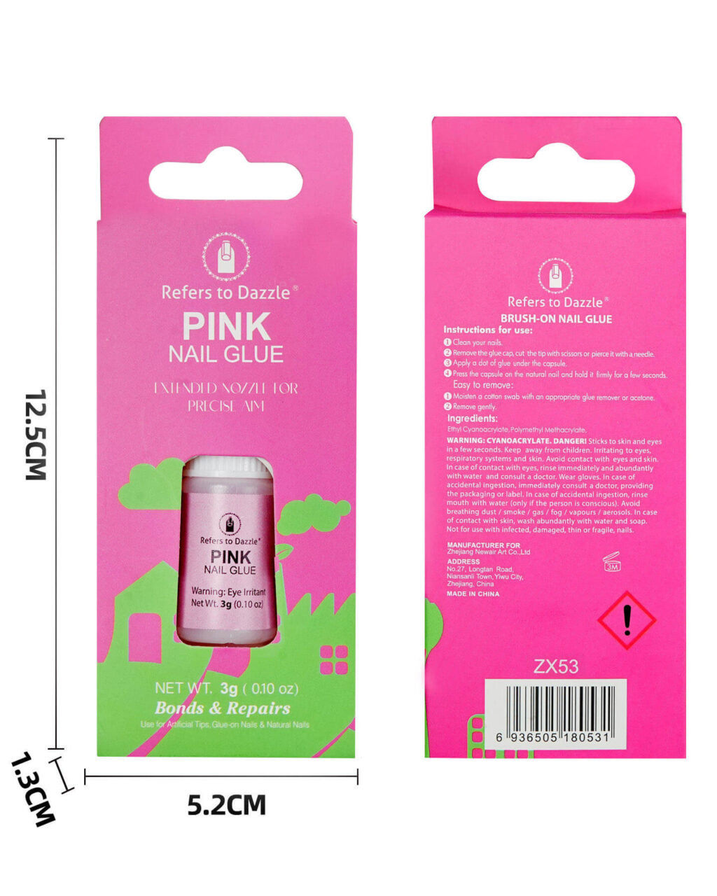 Alternative view of 3g Strong Adhesive Pink Gel Nail Glue Wholesale