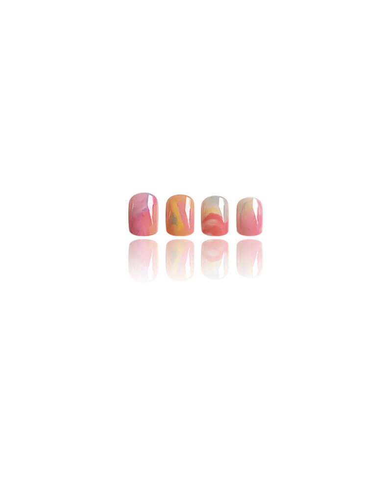 Vibrant Rainbow Short Round Ombre Nails - Image 6