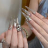 Luxury Rhinestone Cat Eye Super Long Stiletto Nails