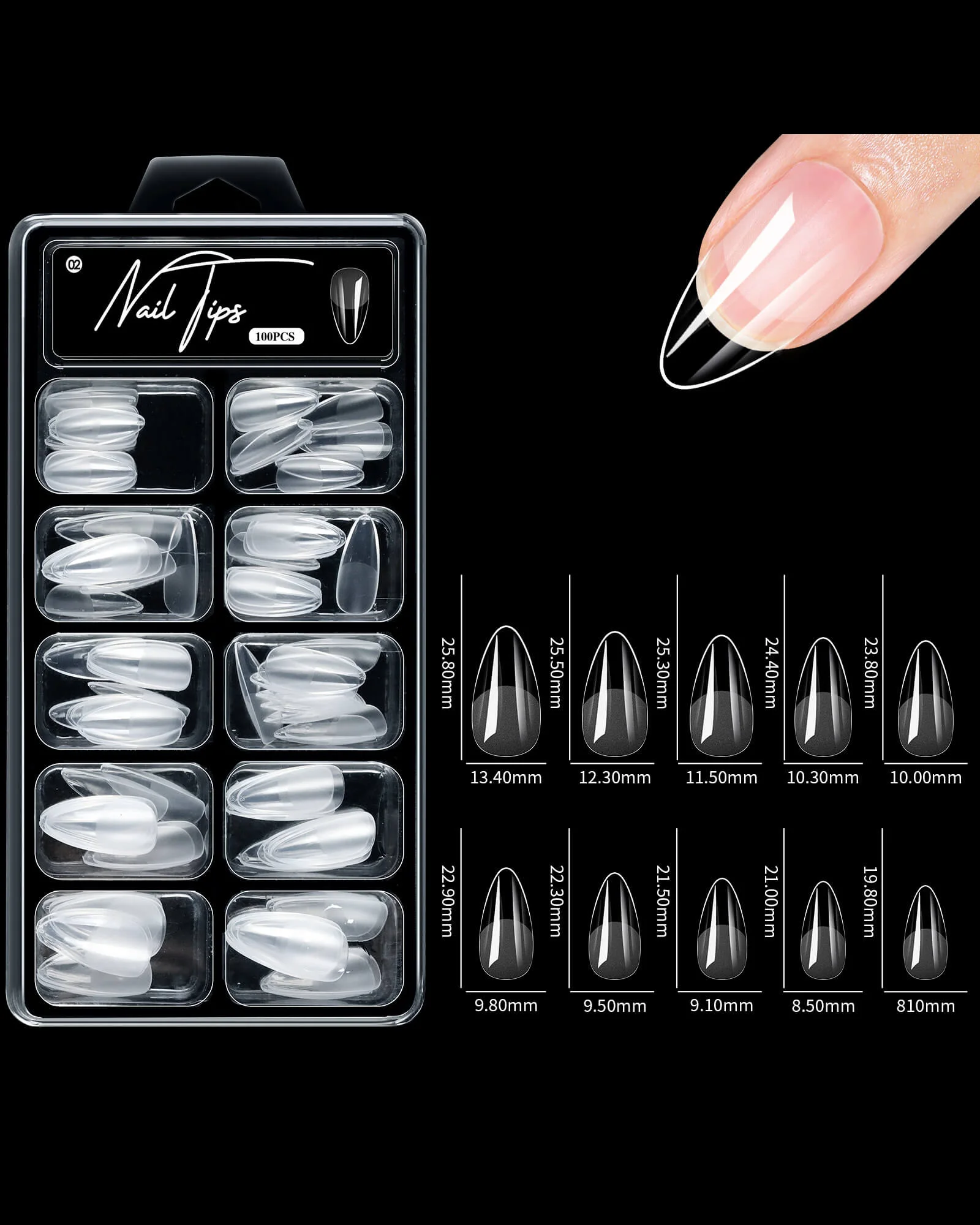 100Pcs Full Cover False Nail Tips Nail Extension Matte Design - Image 19