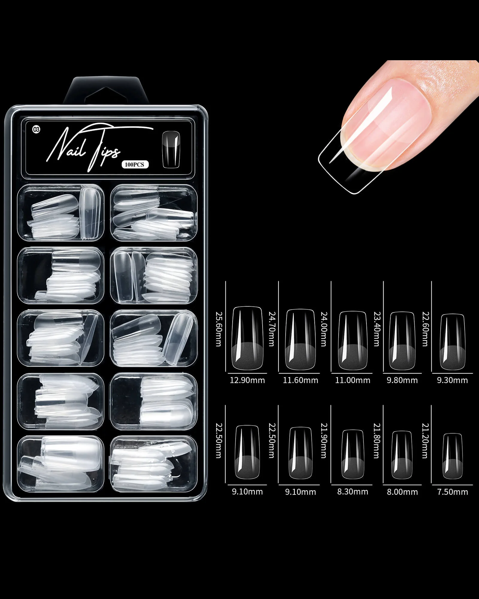 100Pcs Full Cover False Nail Tips Nail Extension Matte Design - Image 20
