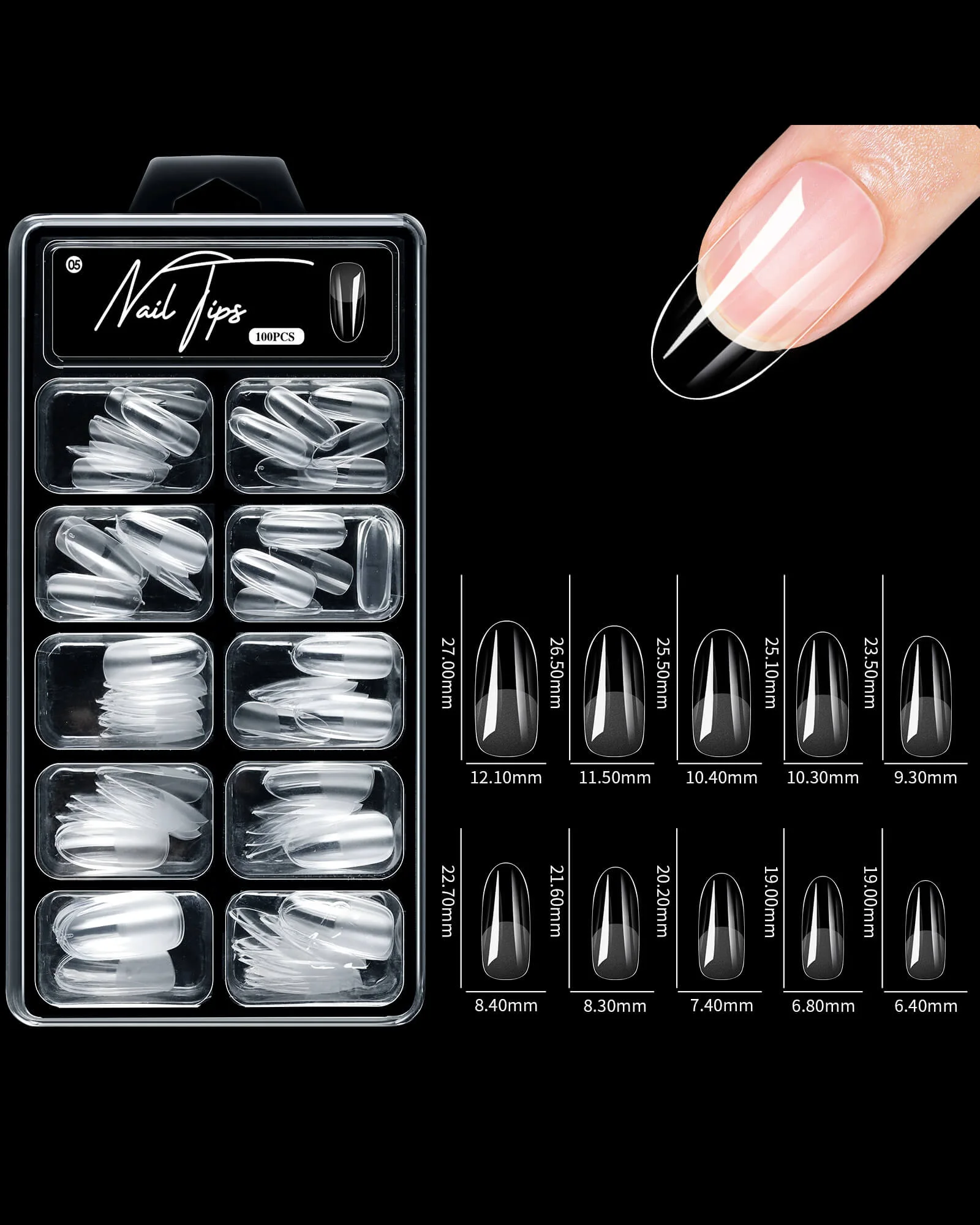 100Pcs Full Cover False Nail Tips Nail Extension Matte Design - Image 17