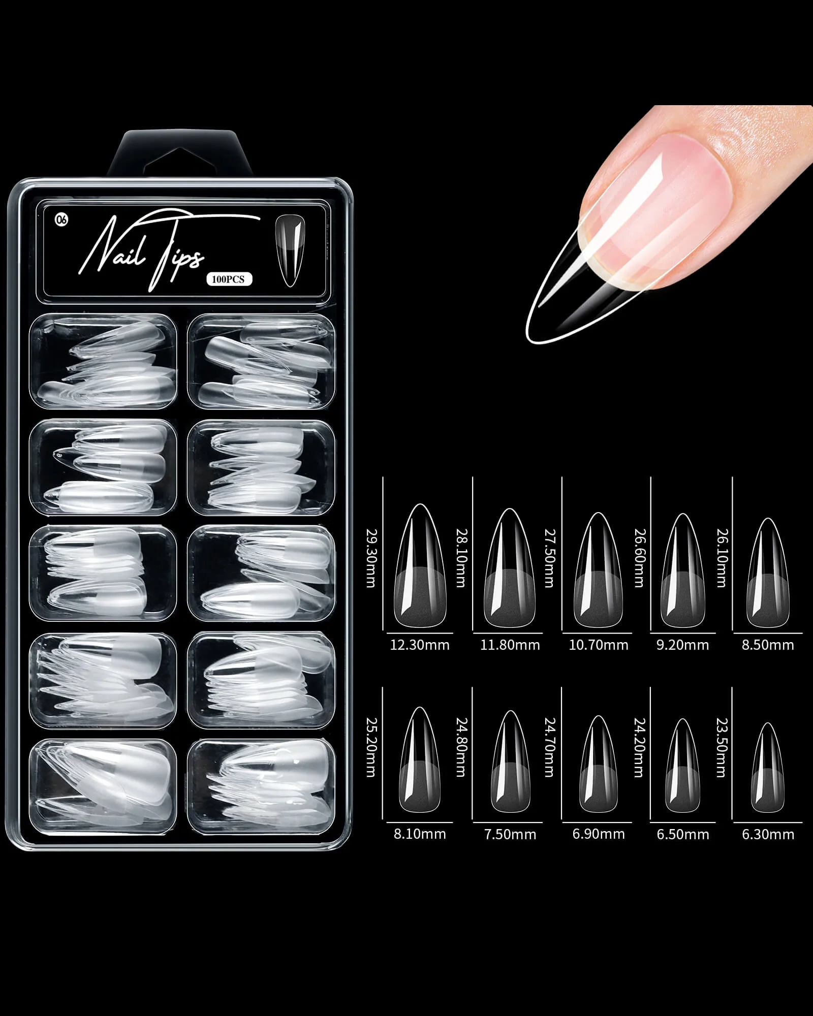 100Pcs Full Cover False Nail Tips Nail Extension Matte Design - Image 16