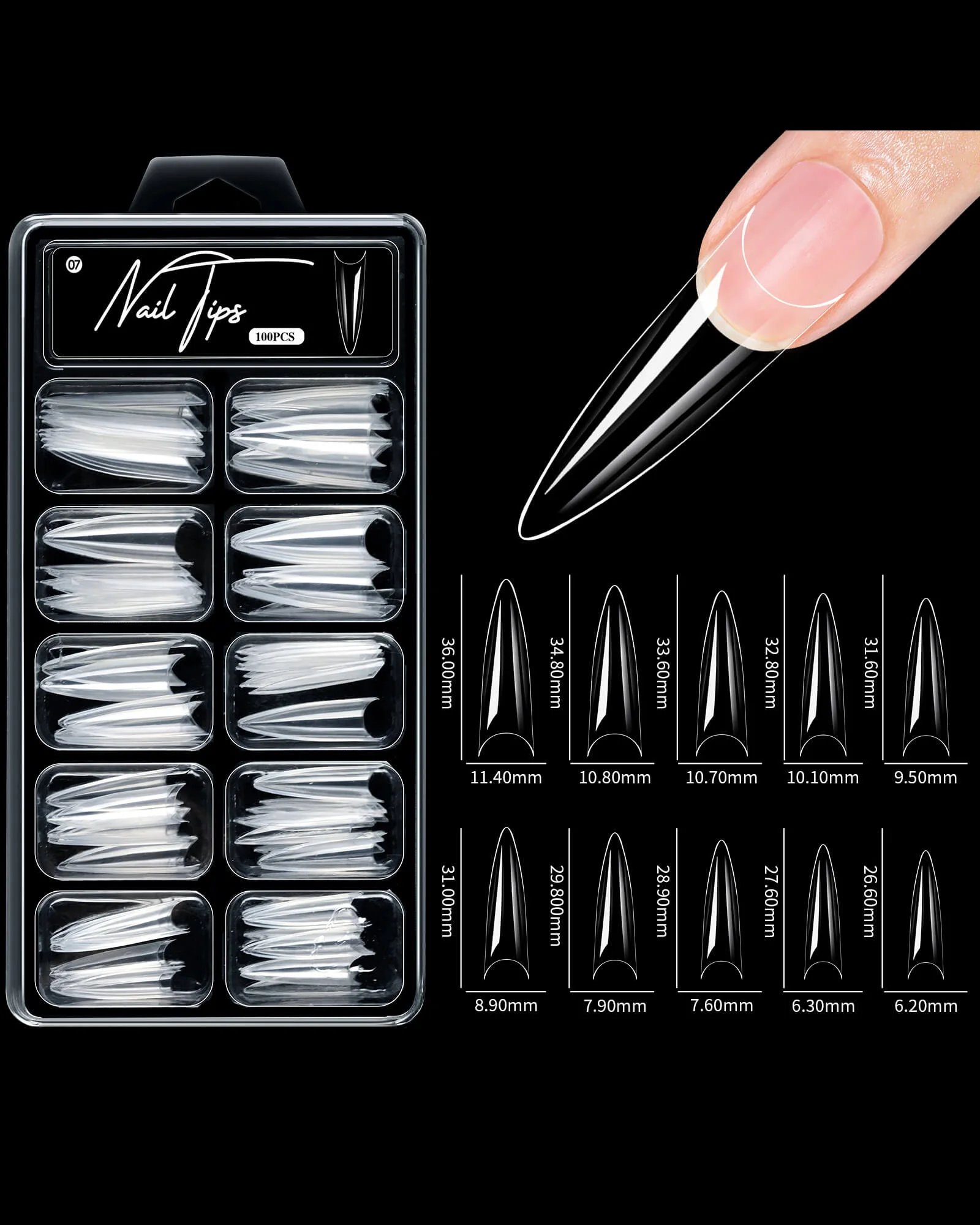100Pcs Full Cover False Nail Tips Nail Extension Matte Design - Image 15