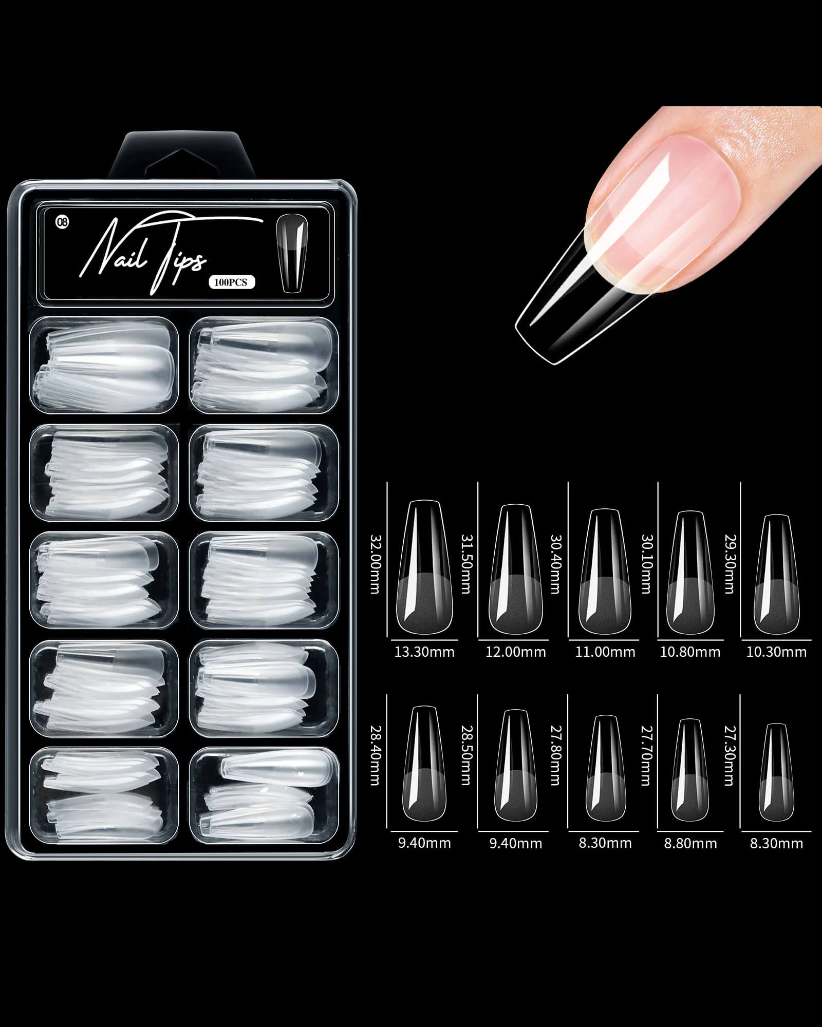 100Pcs Full Cover False Nail Tips Nail Extension Matte Design - Image 14