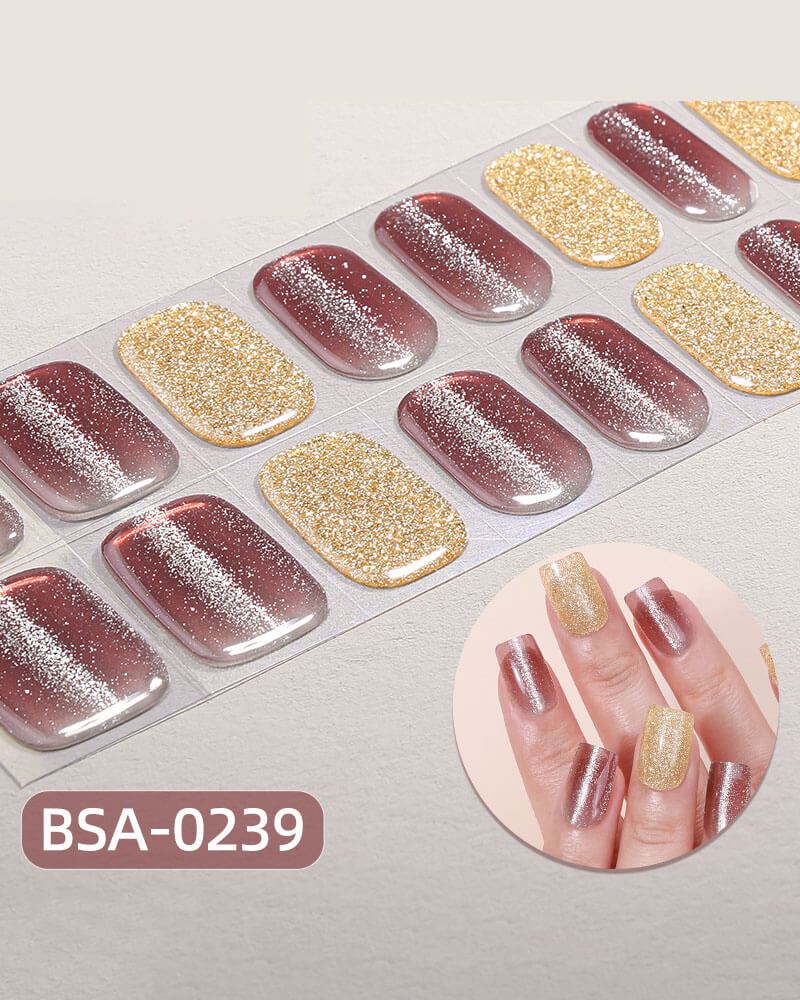 Glitter Cat Eye Nail Polish Gel Strips Nail Stickers Wholesale - Image 16