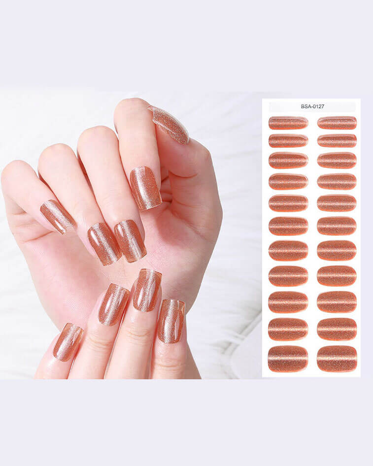 Glitter Cat Eye Nail Polish Gel Strips Nail Stickers Wholesale - Image 4
