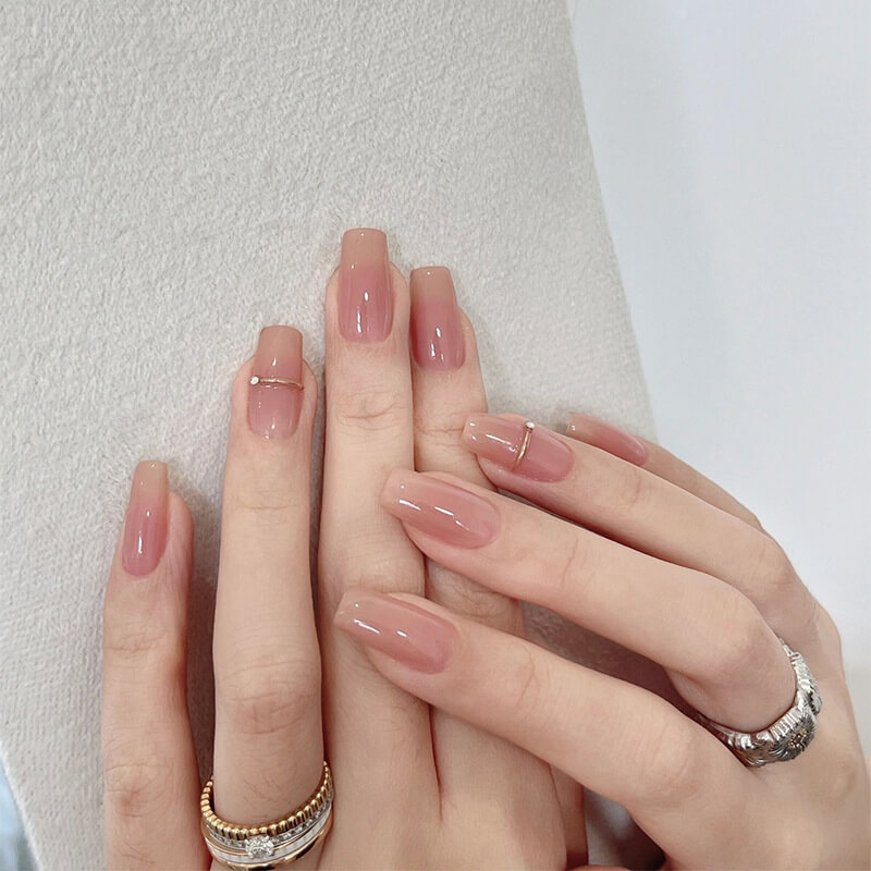 Natural Handmade Nude Pink Acrylic Nails Bulk