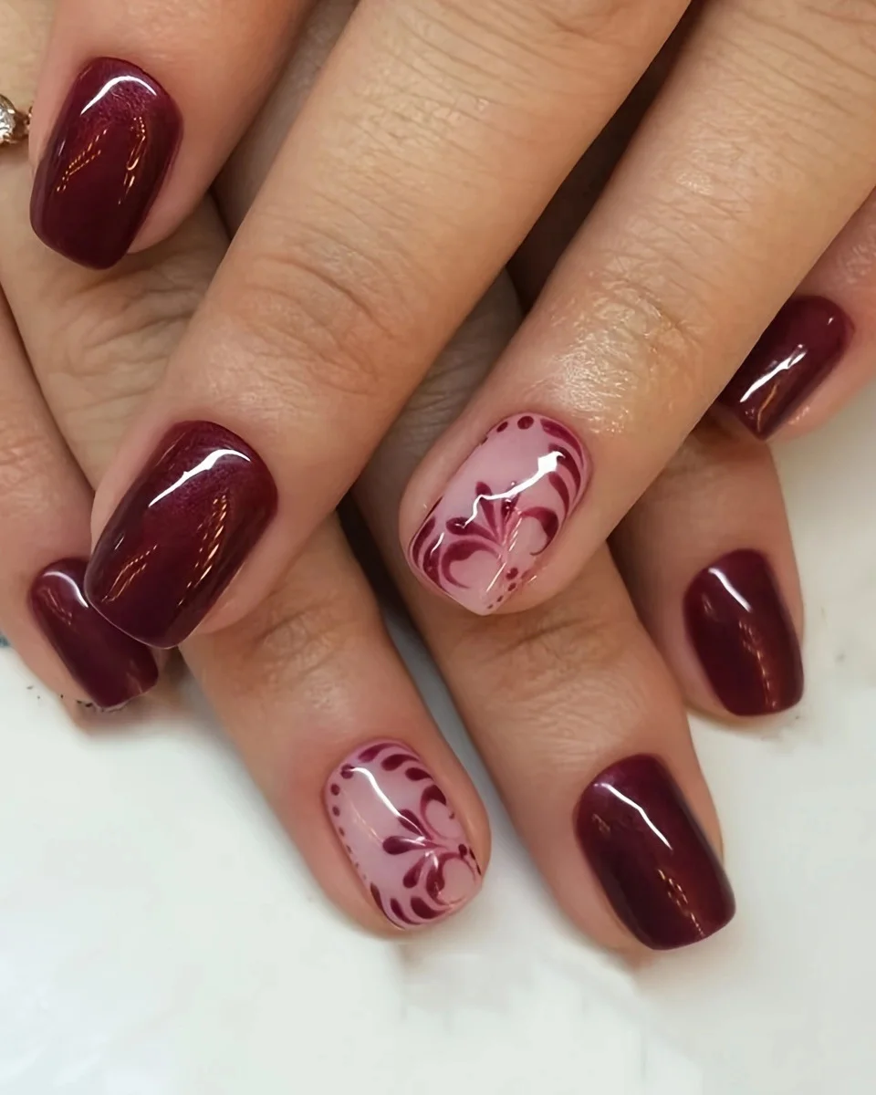 24Pcs Romantic Red Short Fake Nails Bulk