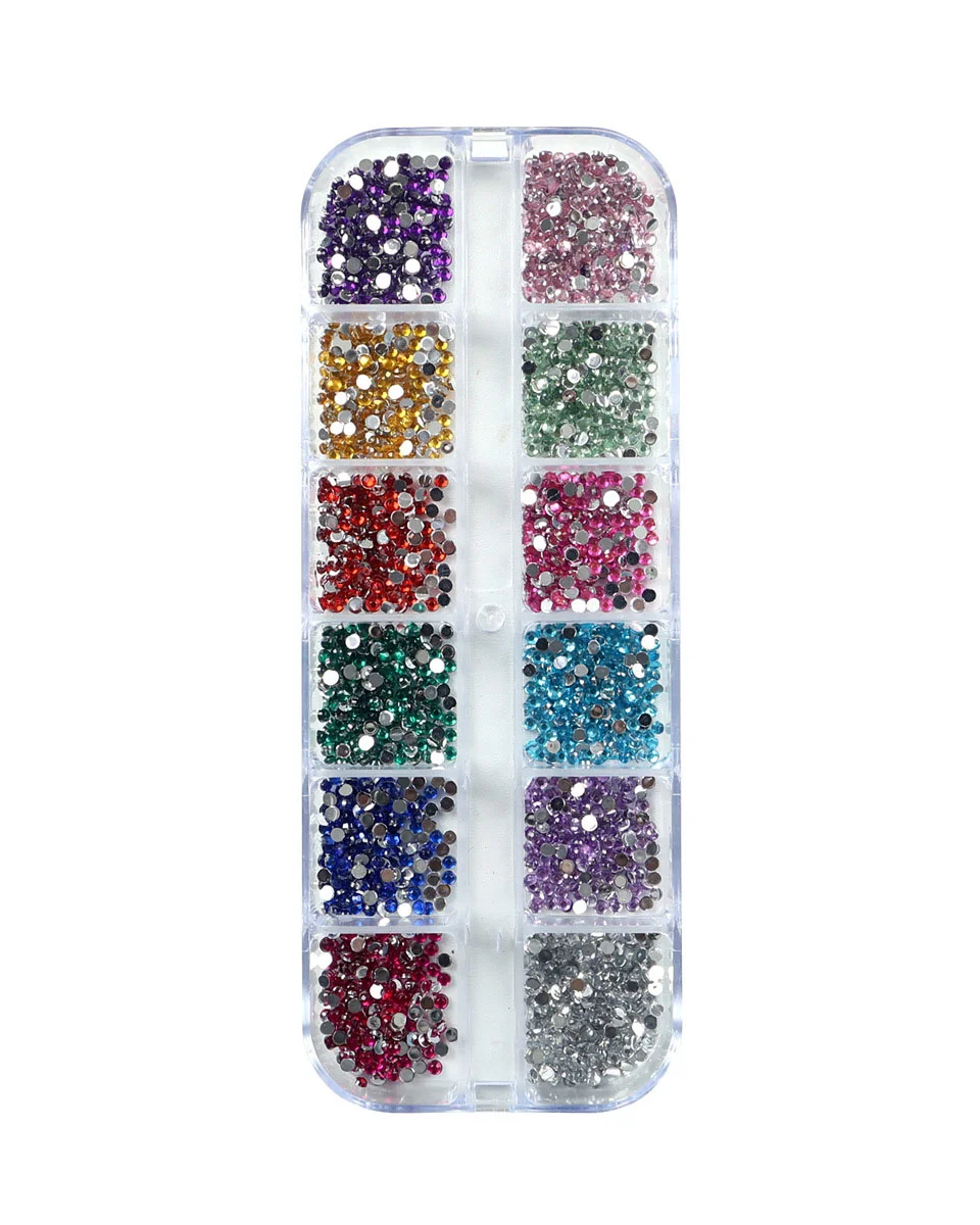 12 Gird Sparkle Flat Back Round Rhinestones for Nail Art - Image 7
