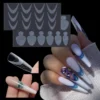 12Pcs Per Sheet Reusable French Manicure Nail Stencils