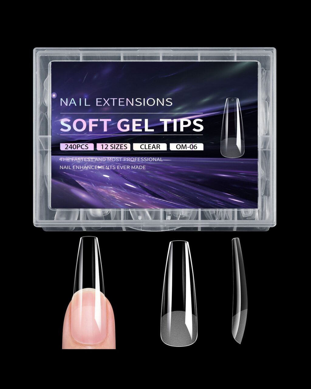 Alternative view of 240Pcs Half Matte Clear Soft Gel Nail Extensions