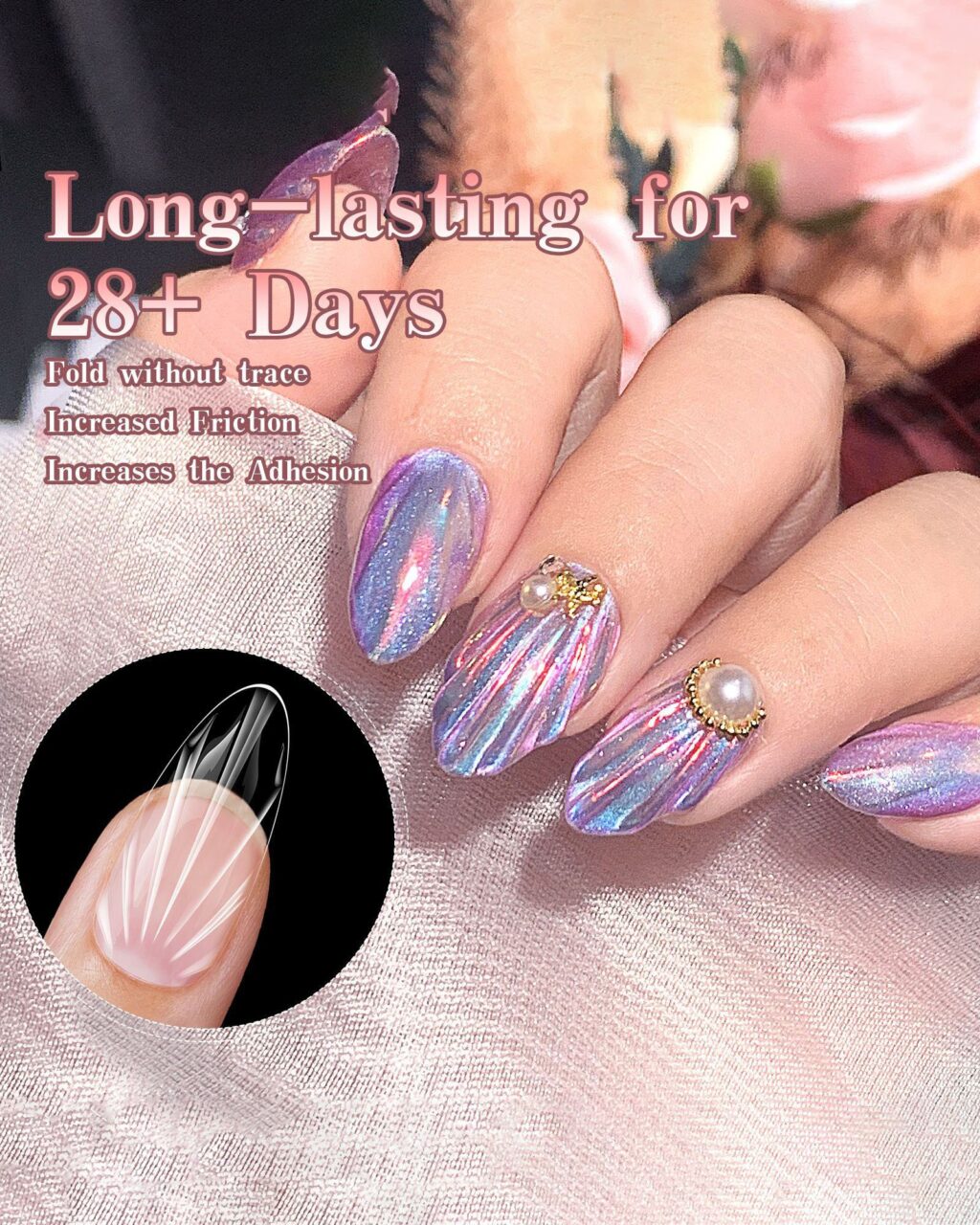 Alternative view of 3D Shell Transparent Nail Tips Full Cover