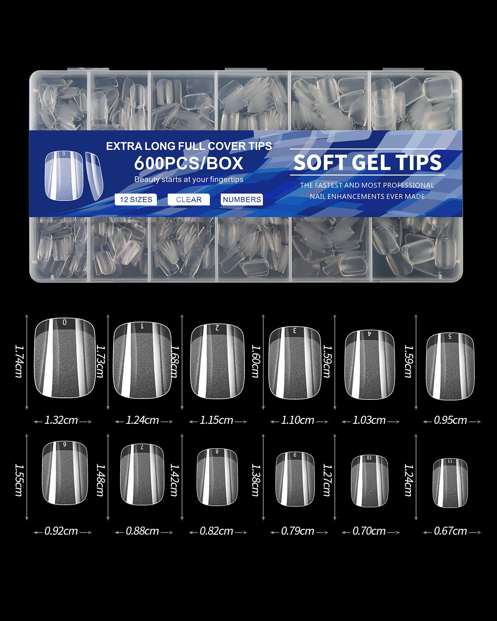 600Pcs/ Box Smooth Full Cover Soft Gel Tips - Image 12